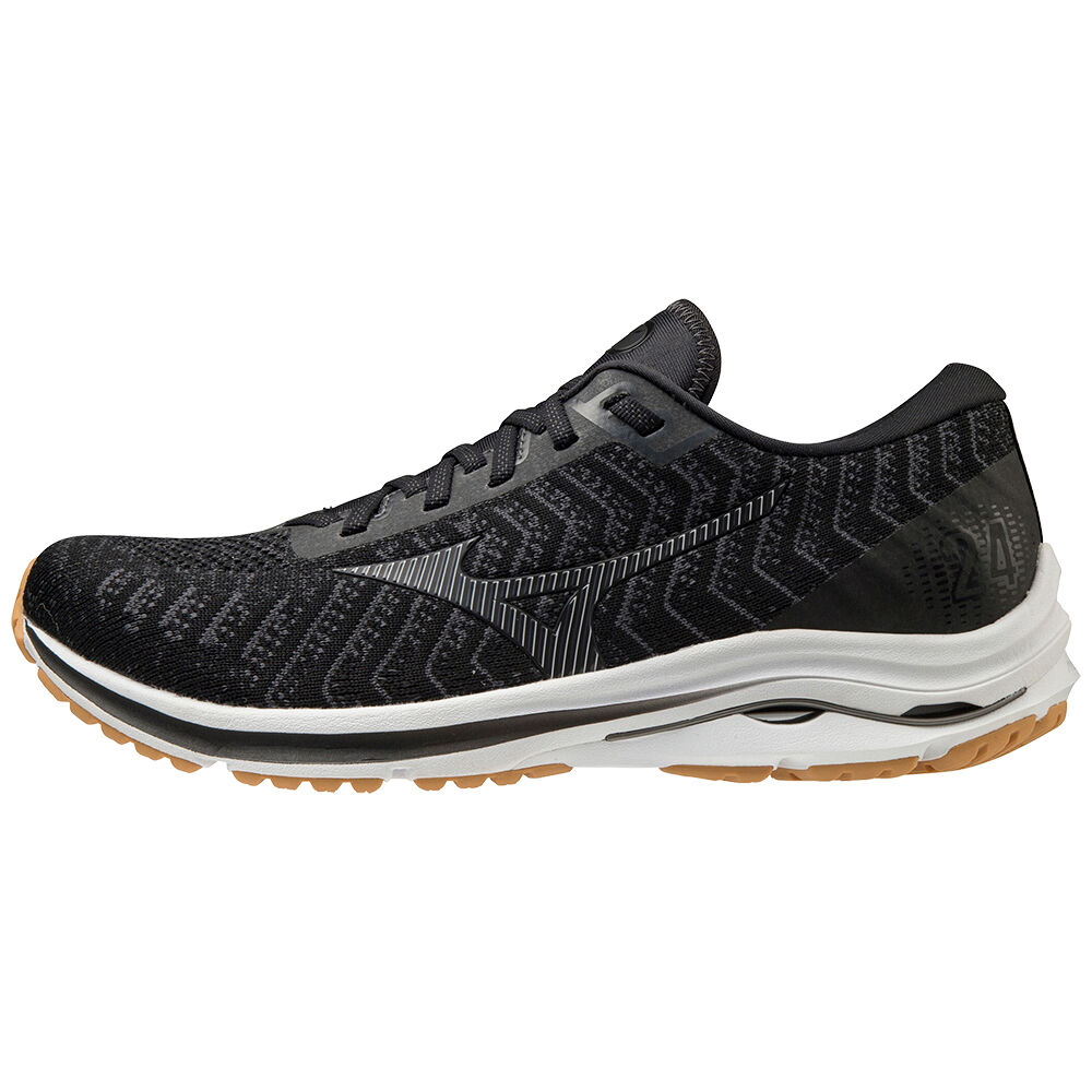 Scarpe Running Mizuno Wave Rider 24 Waveknit Uomo - Nere/Grigie Scuro - 27359-EFNG